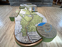 3 dimentional map of the Cuyahoga Valley National Park area on display at the Boston Mills Visitor Center