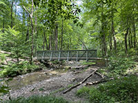 Bridge over a tributary of Brandywine Creek along the Brandywine Falls Trail.