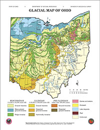 Glacial map of Ohio.