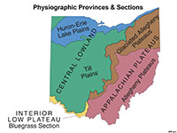 Physiographic provinces and sections of Ohio's landscapes.