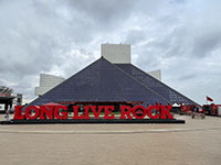 The Rock-n-Roll Hall of Fame
in Cleveland is located near the mouth of the Cuyahoga River on Lake Erie.
