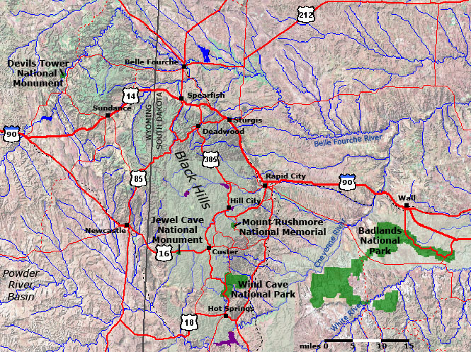 Map of Devils Tower National Monument