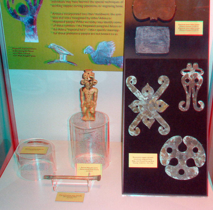 Fort Ancient Museum display with artifacts.