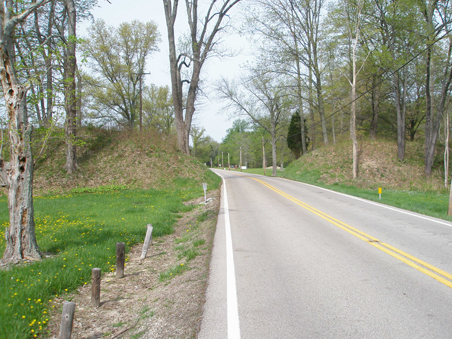 Park road and earthworks