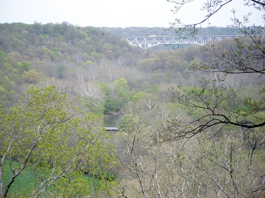 View of the Little Miami River valley and the I-71 high bridge.