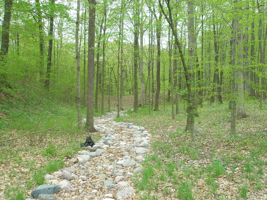 Trail along earthworks in Fort Ancient Memorial Park