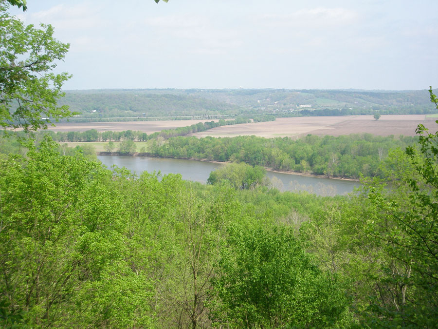 view of the Great Miami River Valley from Shawnee Lookout Park