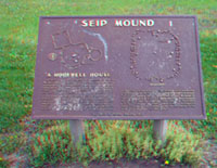 Interpretive sign at Seip Mound