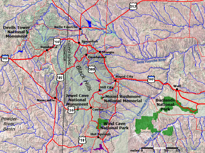 Map of Jewel Cave National Monument