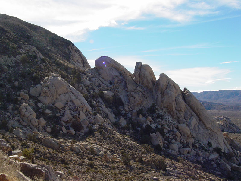 Exfoliation shapes domes of granitic plutons on Ryan Mountain