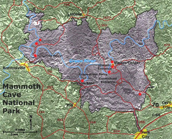 map of Mammoth Cave National Park