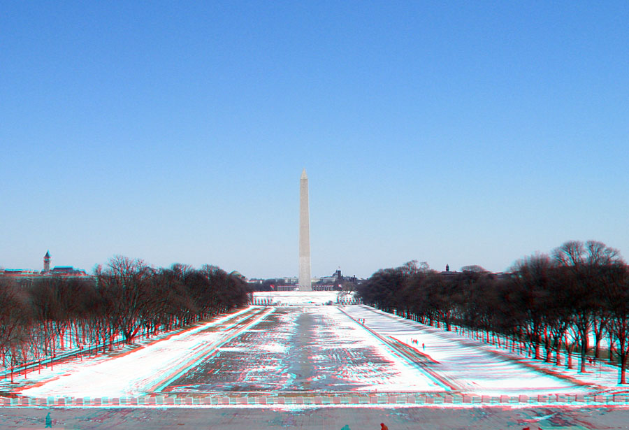 View of the Washington Monument, The Mall Reflection Pool, and vicinity