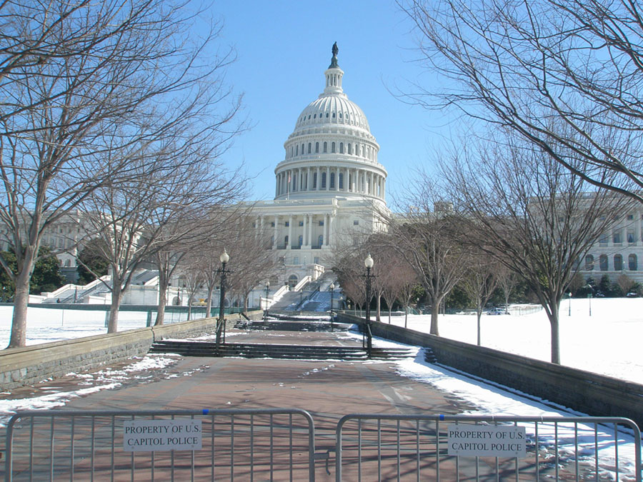 View of the U.S. Capitol Building and vicinity