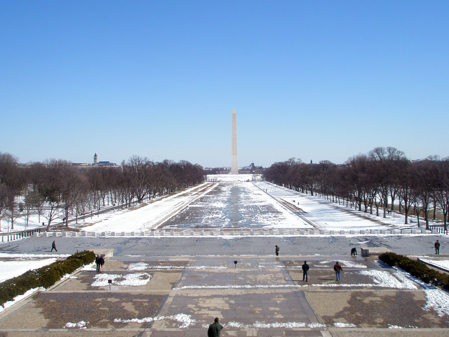 View of the Washington Monument, The Mall Reflection Pool, and vicinity