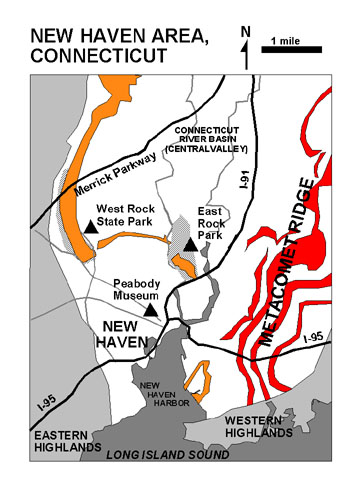 Geologic map of New Haven area, Connecticut