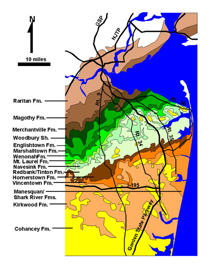 Geologic map of the Coastal Plain of New Jersey and Staten Island