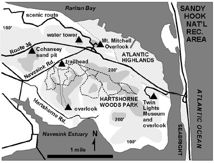 New Jersey Highlands map, Monmouth County, New Jersey