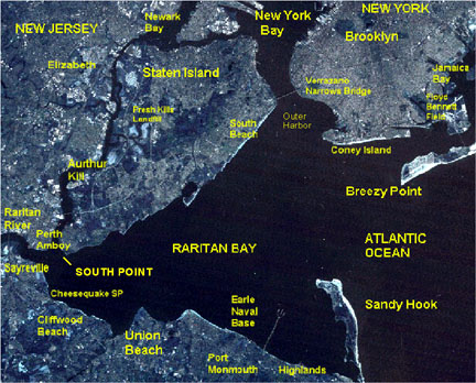 Landsat image of the Raritan Bay area
