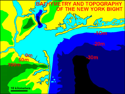 Topography and bathymetry of the inner New York Bight region