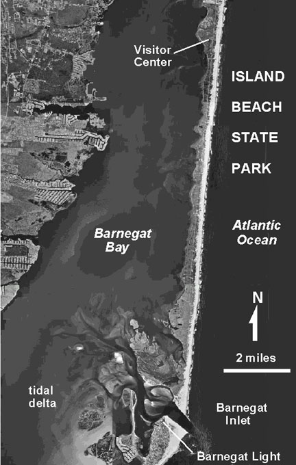 Air photo map of Island Beach State Park, New Jersey