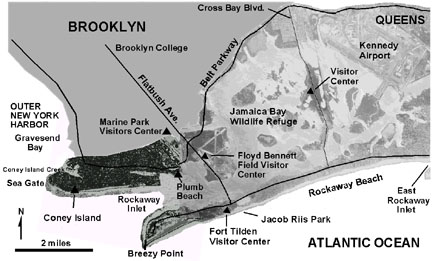 Map of Jamaica Bay, Coney Island, and Rockaway Beach, brooklyn and Queens, New York