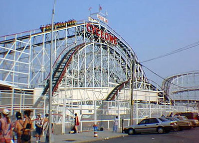 The Cyclone Rollercoaster at Coney Island, Brooklyn, New York