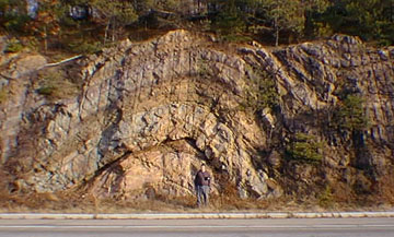 Anticline and syncline at NJ Route 23 rest area ramp