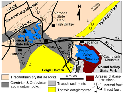 Geologic map of the New Jersey Highlands along I-78
