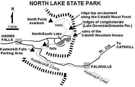 Map of North Late State Park, Catskill Mountains, New York