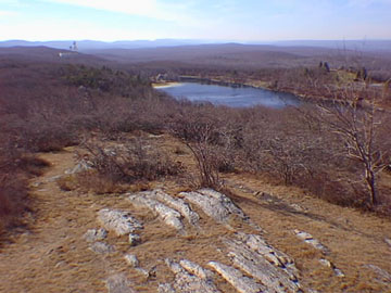 Kittatiny Mountain ridge view with Delaware River Valley and Pocono Mountains from High Point, New Jersey