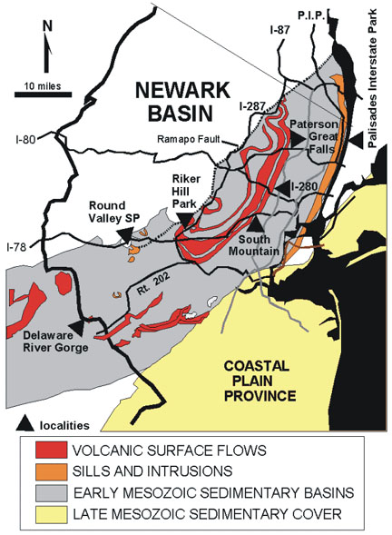 Geologic map of the Newark Basin