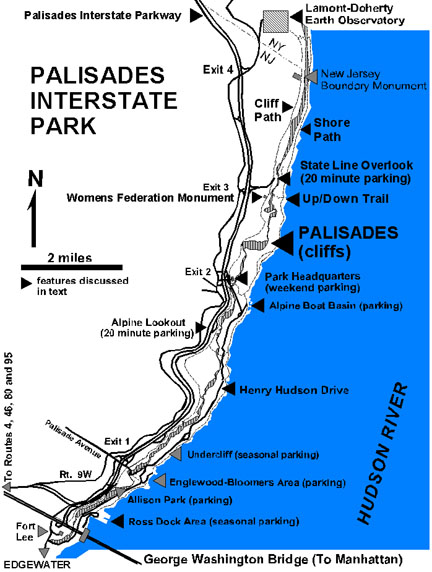 Map of Palisades Interstate Park