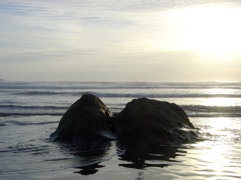 Sunset and sea stacks at Ruby Beach