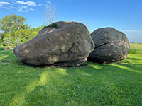 Two of the Three Sisters, large glacial erratics granite boulders.