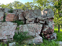 Massive outcrop of Souix Quartzite along the park loop trail.