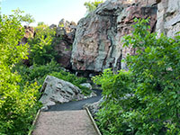 View of part of the loop trail as it passes along outcrops of Souix Quartzite.