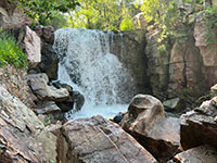 Winnewissa Falls on Pipestone Creek tumbles off the Souix Quartzite escarpment.