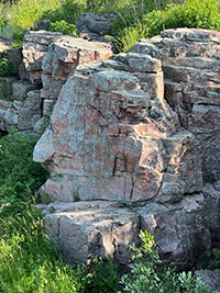 An outcrop of Souix Quartzite know as 'The Oracle' because of its face-like appearance.