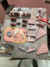 An exhibit of catlinite working, pipes and tools, on display in the Visitor Center.