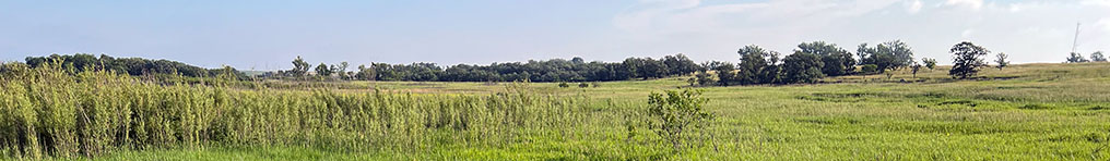 Geology of National Parks: Panoramic view of the open Tallgrass prairie in Pipestone National Monument, Minnesota