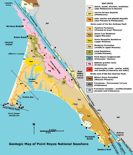 Locations on geology map