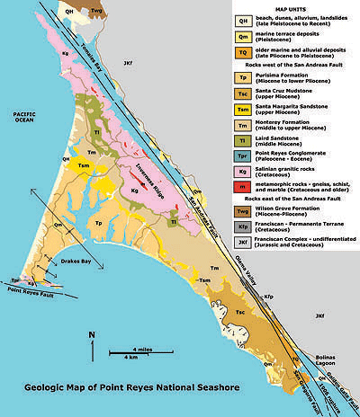 Geologic map of Point Reyes