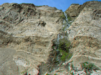 Sea cliffs  with waterfall