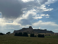 View looking west at Scotts Bluff from the outskirts of Gering, Nebraska, the nearby town.