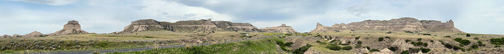 Geology of National Parks: Panoramic view of the open prairie in Scotts Bluff National Monument, Nebraska