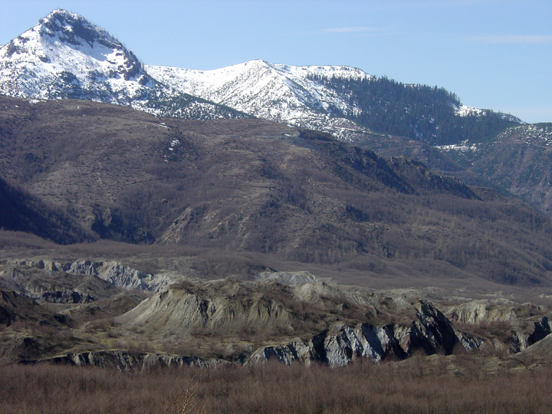 Debris field from Mount St. Helens avalanche of May 1980