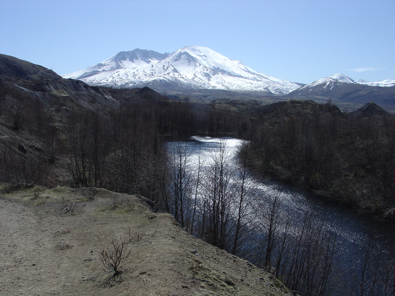 Pond in Mount St. Helens' debris field