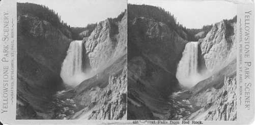 Stereograph of Lower Falls