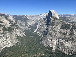 View of U-shaped Tenaya Valley from Glacier Point.