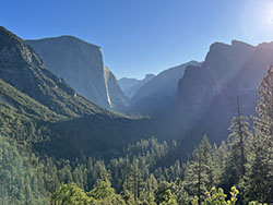 Tunnel View Overlook of Yosemite Valley in morning light.